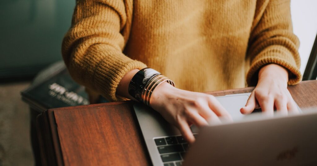 Person working on laptop