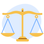 Illustration of a balanced scale