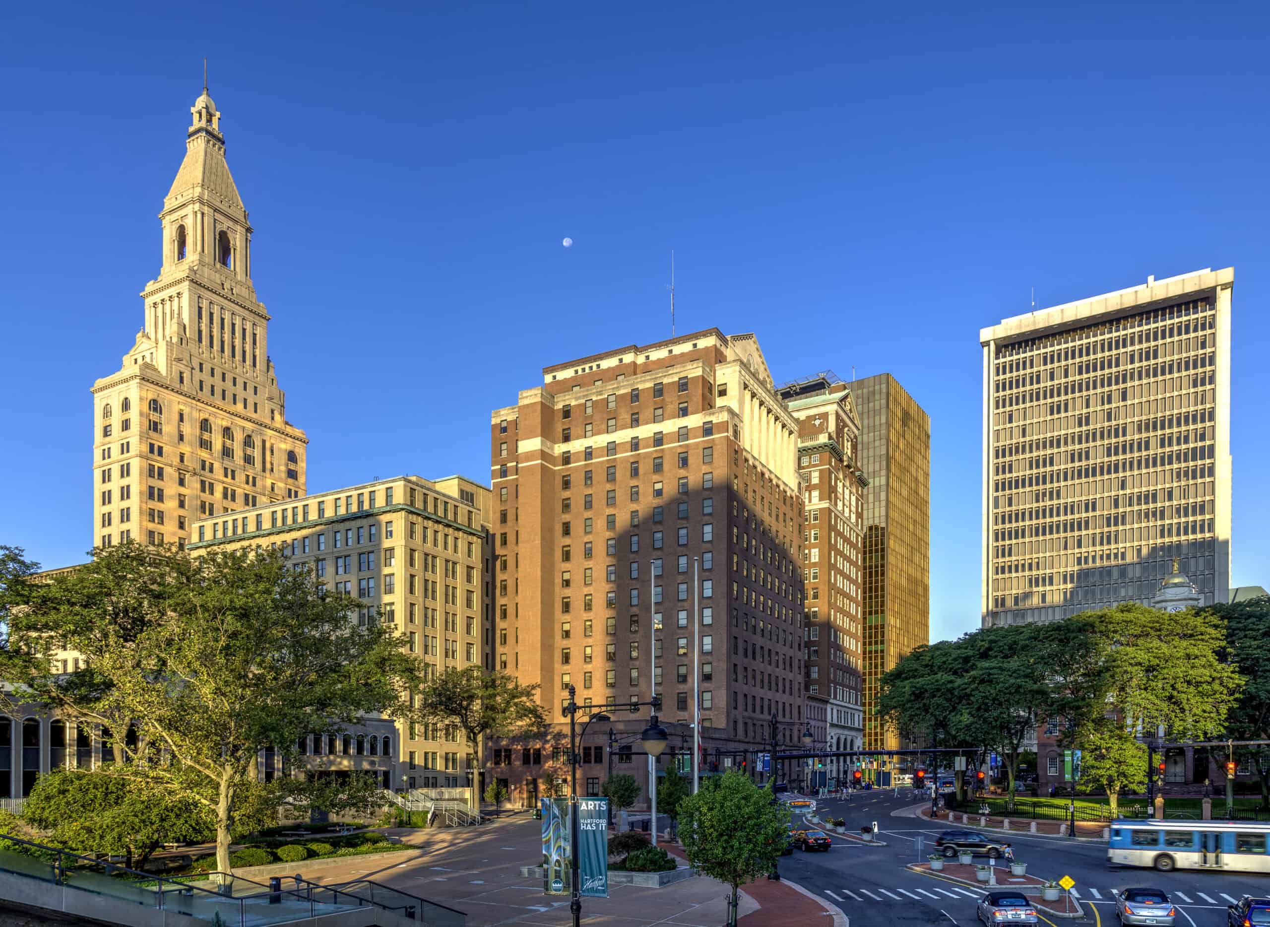 A photograph of Travelers Tower, Travelers Insurance Company Building, Stark Building, Gold Building, 777 Main St.