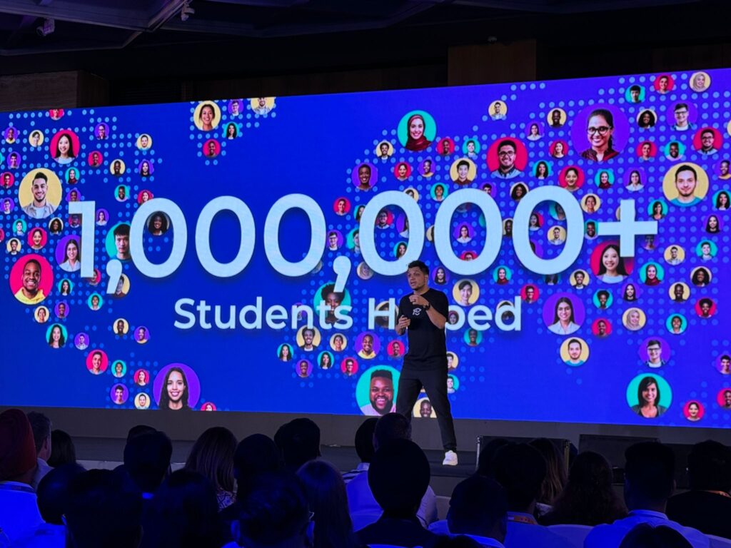 ApplyBoard CEO & Co-Founder, Meti Basiri, revealing that ApplyBoard has helped over 1 million students since 2015.